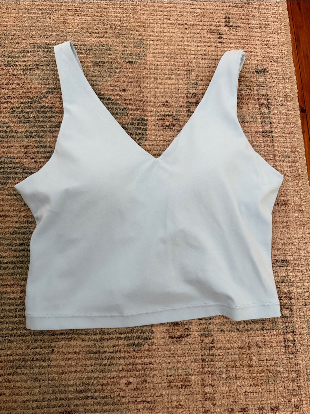 Athleta Pale Blue V-Neck Crop Tank